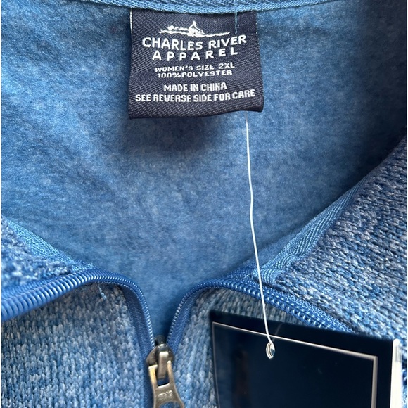 NWT Charles River American Queen Voyages Arctic Blue Heather Fleece Jacket B-6 - Picture 7 of 9
